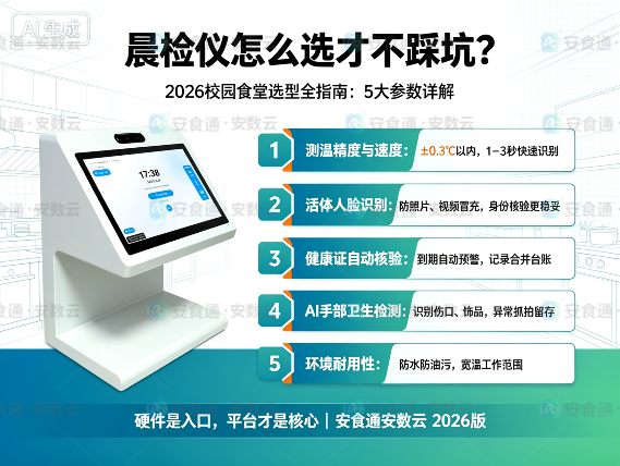 晨检仪怎么选才不踩坑？2026校园食堂选型全指南：5大参数与场景适配详解